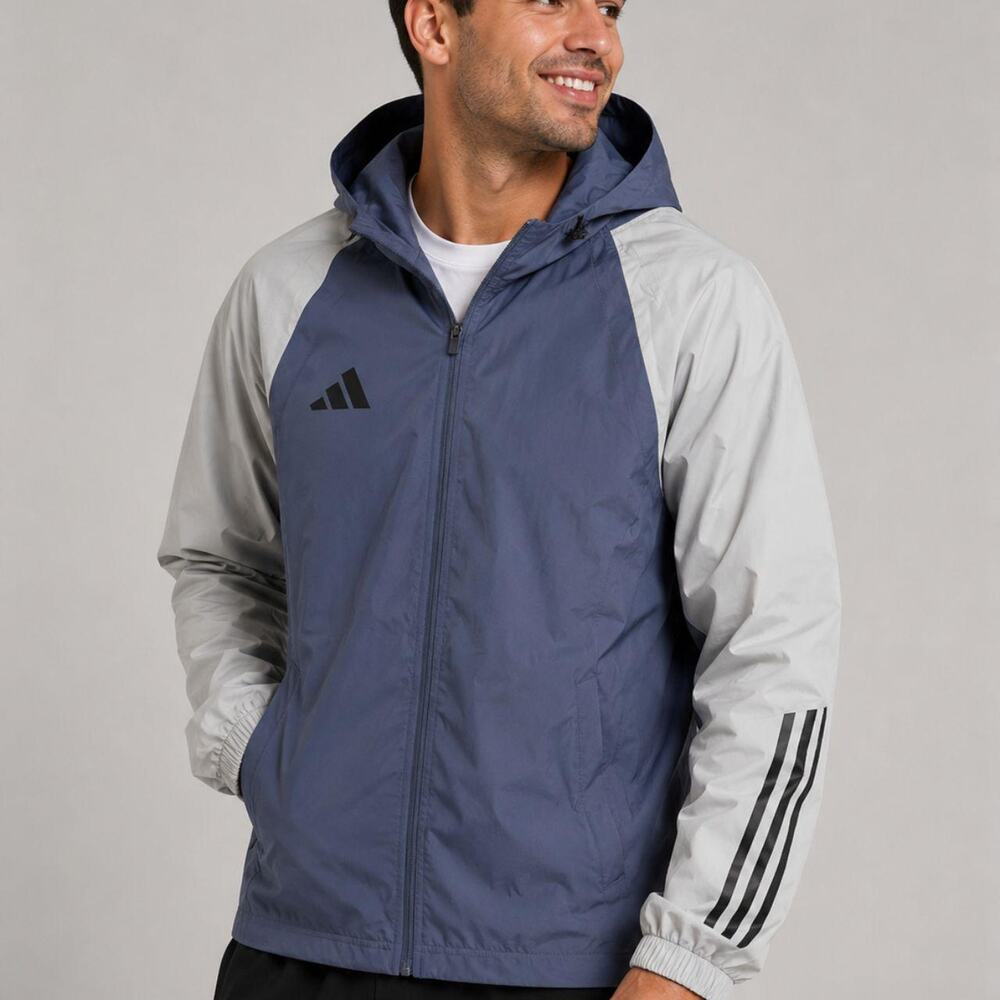 Adidas hooded windbreaker jacket size